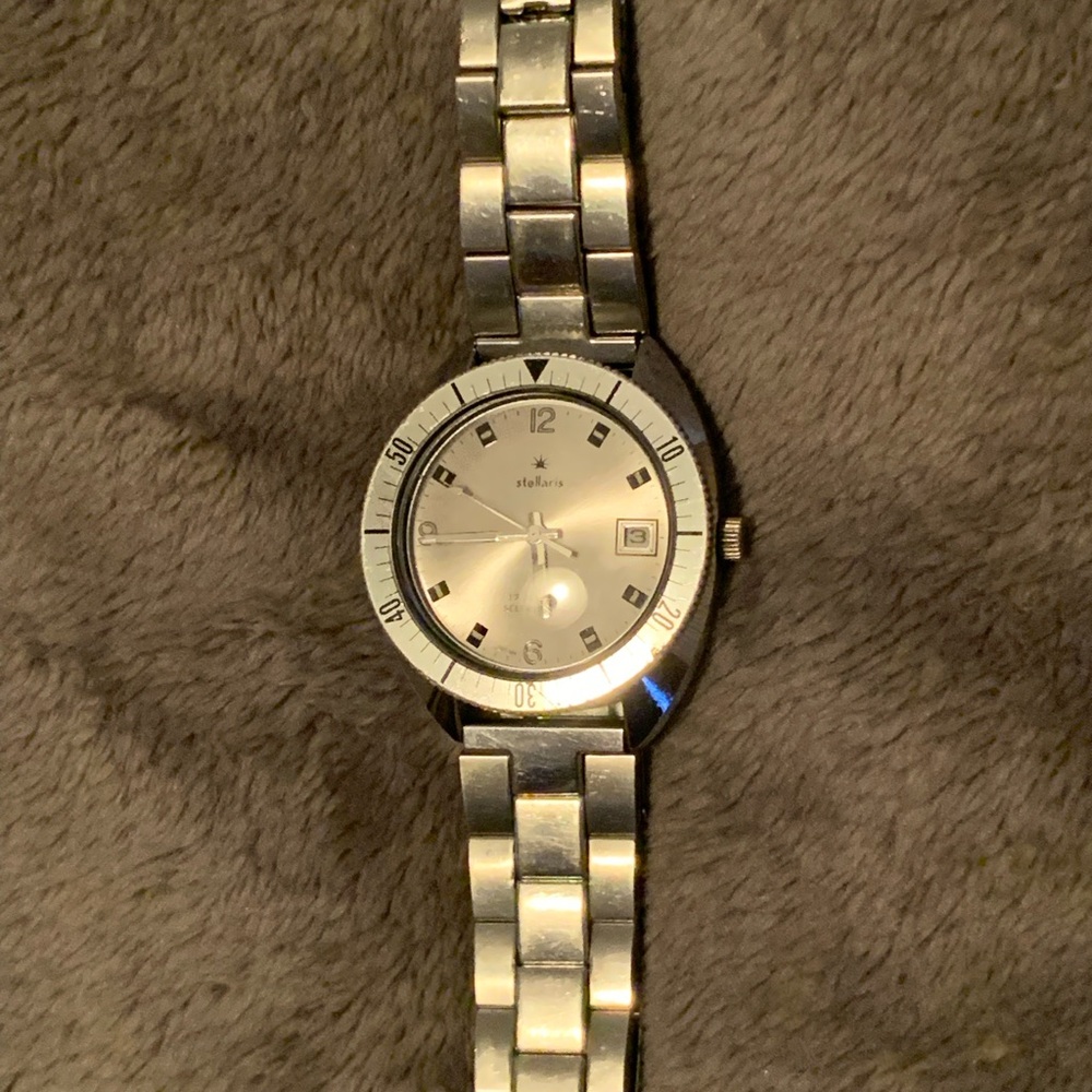 Stellaris 1970 vintage Silver Watch